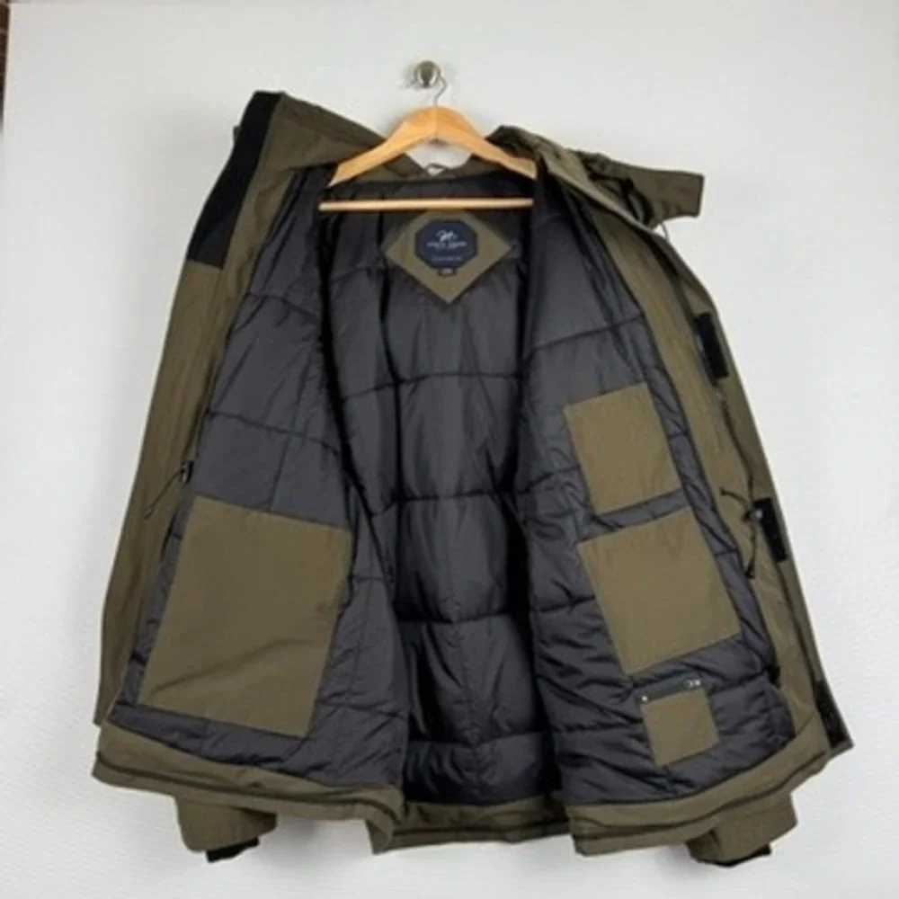 North‎ Aware Parka Jacket Mens 2XL Brown Faux Fur Hood Heavyweight Winter Coat